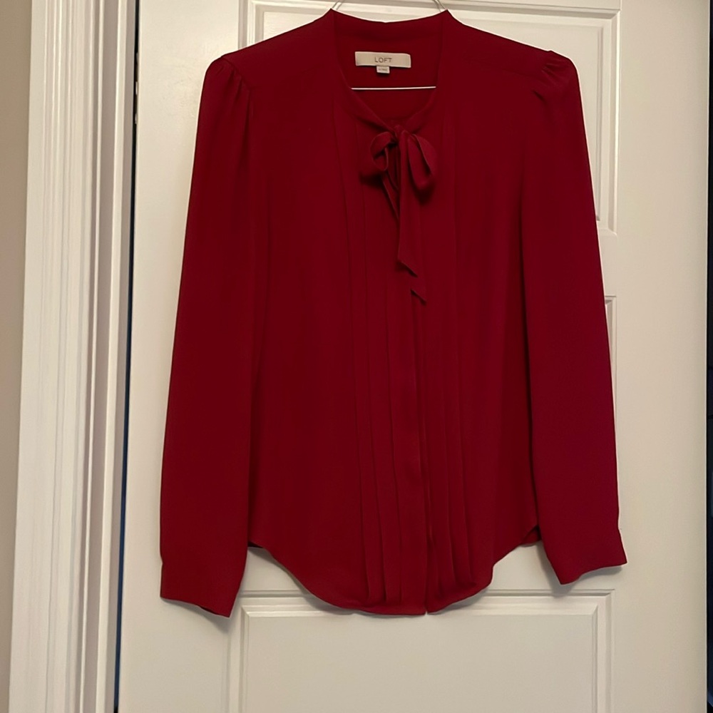 Dark red LOFT blouse size US medium